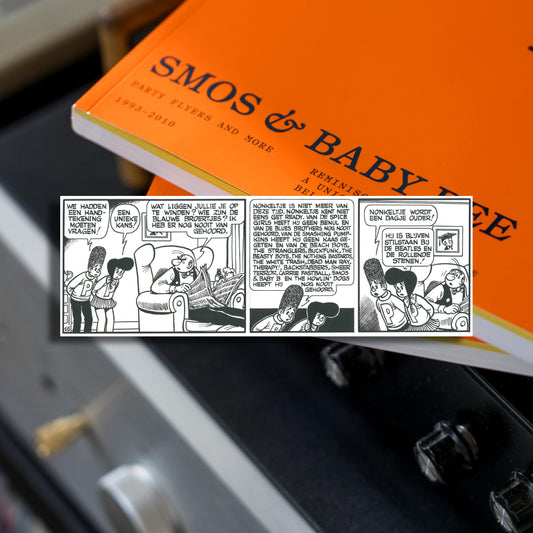 What's with the comic book sticker on each 'Smos & Baby Bee' flyer book?
